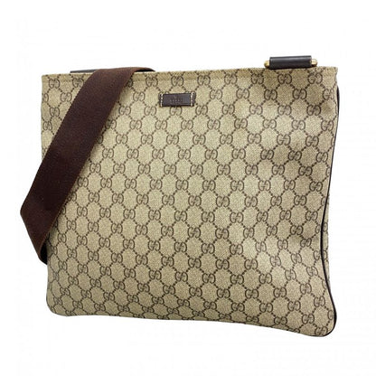 Gucci Shoulder Bag GG Supreme 201446 PVC Beige Brown Chien Pangold Hardware