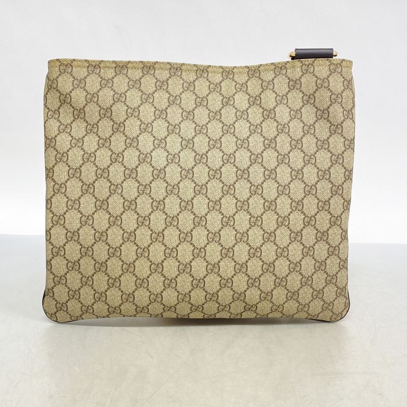 Gucci Shoulder Bag GG Supreme 201446 PVC Beige Brown Chien Pangold Hardware