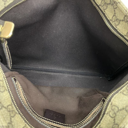 Gucci Shoulder Bag GG Supreme 201446 PVC Beige Brown Chien Pangold Hardware