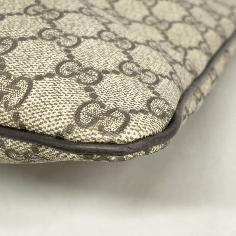 Gucci Shoulder Bag GG Supreme 201446 PVC Beige Brown Chien Pangold Hardware