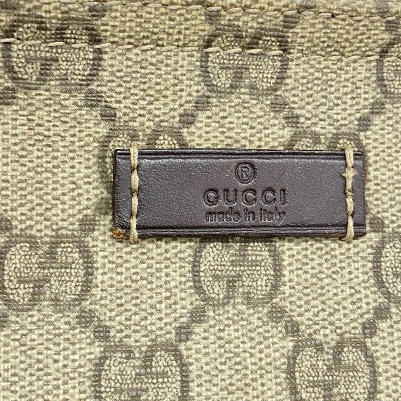 Gucci Shoulder Bag GG Supreme 201446 PVC Beige Brown Chien Pangold Hardware