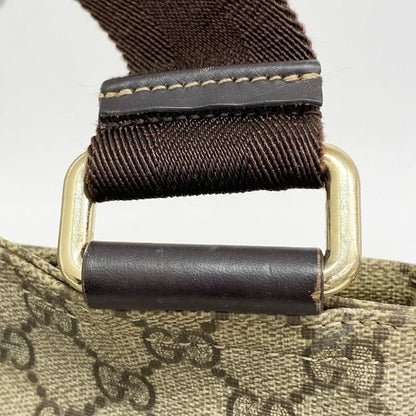Gucci Shoulder Bag GG Supreme 201446 PVC Beige Brown Chien Pangold Hardware