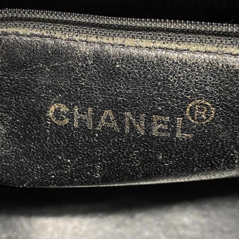 Chanel Tote Bag Reproduction Tote Caviar Skin Black Gold Hardware Women's