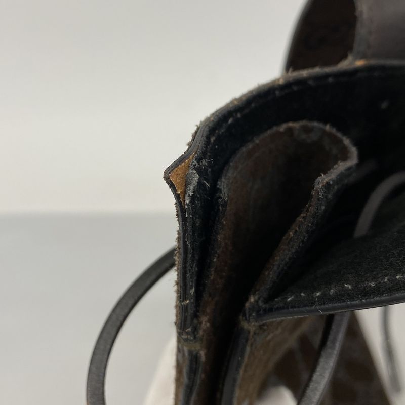 Gucci Tote Bag 002 1052 Suede Brown Silver Hardware Ladies