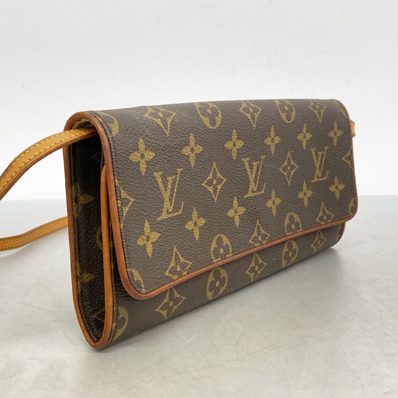 Louis Vuitton Shoulder Bag Monogram Pochette Twin GM M51852 Brown Ladies