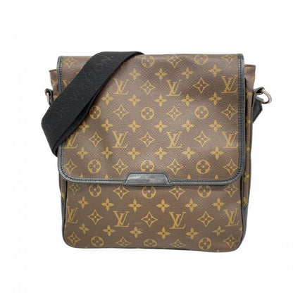 Louis Vuitton Shoulder Bag Monogram Macassar Bass MM M56715 Brown Black Men's