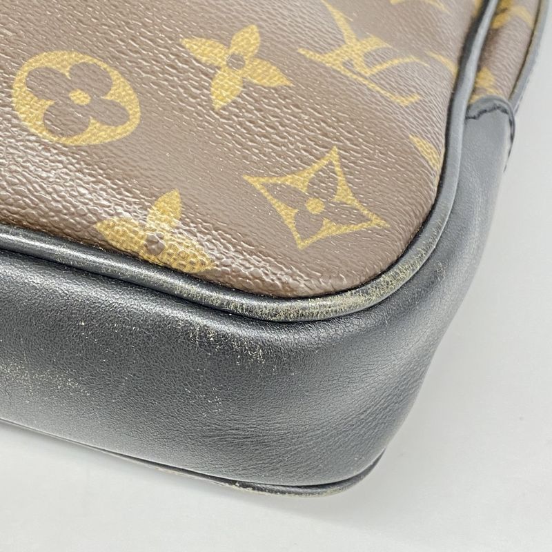 Louis Vuitton Shoulder Bag Monogram Macassar Bass MM M56715 Brown Black Men's