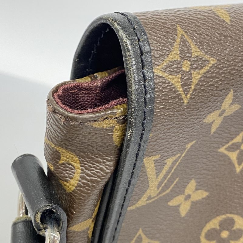 Louis Vuitton Shoulder Bag Monogram Macassar Bass MM M56715 Brown Black Men's