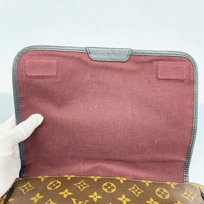 Louis Vuitton Shoulder Bag Monogram Macassar Bass MM M56715 Brown Black Men's