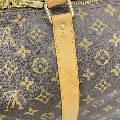 Louis Vuitton Boston Bag Monogram Keepall Bandouliere 60 M41412 Brown Men Women