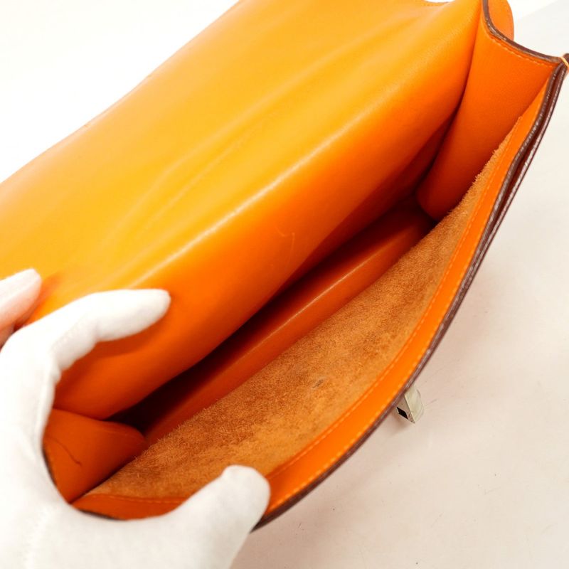 Hermes Business Bag Sac a Depeches 27 Swift Orange Silver Hardware K Engraved