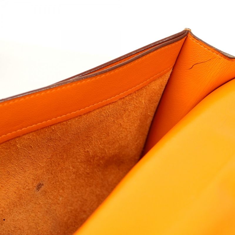 Hermes Business Bag Sac a Depeches 27 Swift Orange Silver Hardware K Engraved