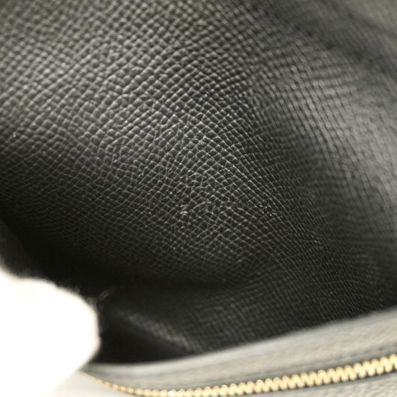 Hermes Wallet Bearn Compact Vaux Epson Black Gold Hardware Z Engraved Ladies