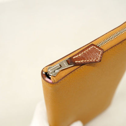 Hermes Long Wallet Azap Long Silk-in Vaux Epson Sesame Silver Hardware B