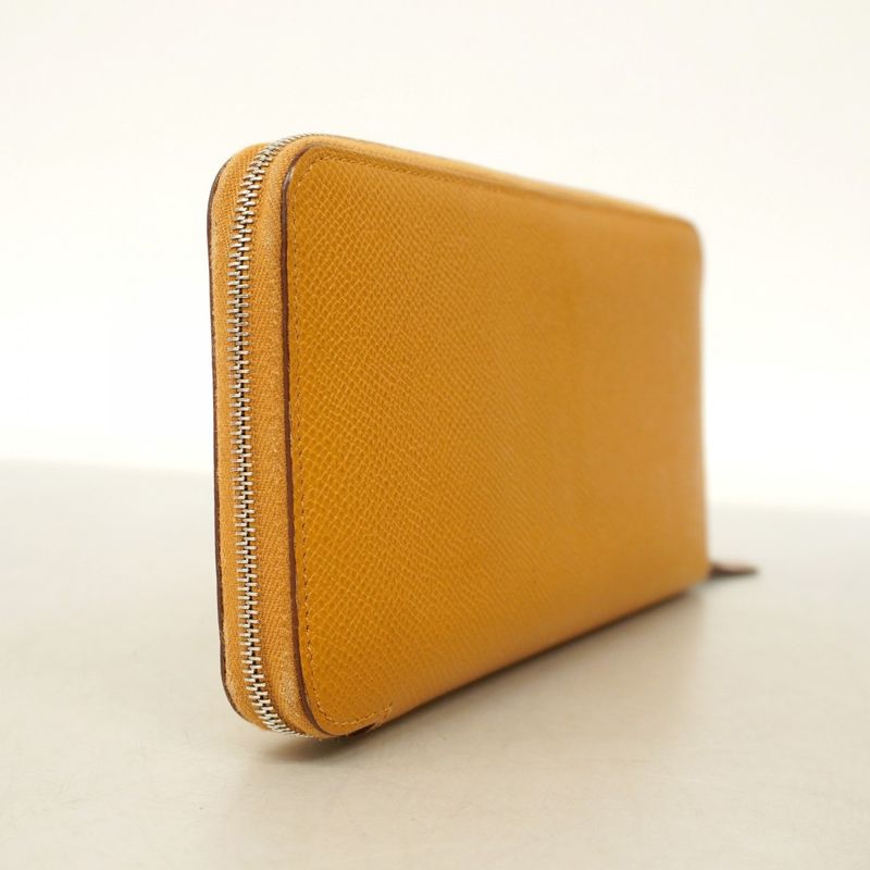 Hermes Long Wallet Azap Long Silk-in Vaux Epson Sesame Silver Hardware B