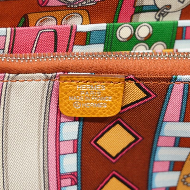 Hermes Long Wallet Azap Long Silk-in Vaux Epson Sesame Silver Hardware B