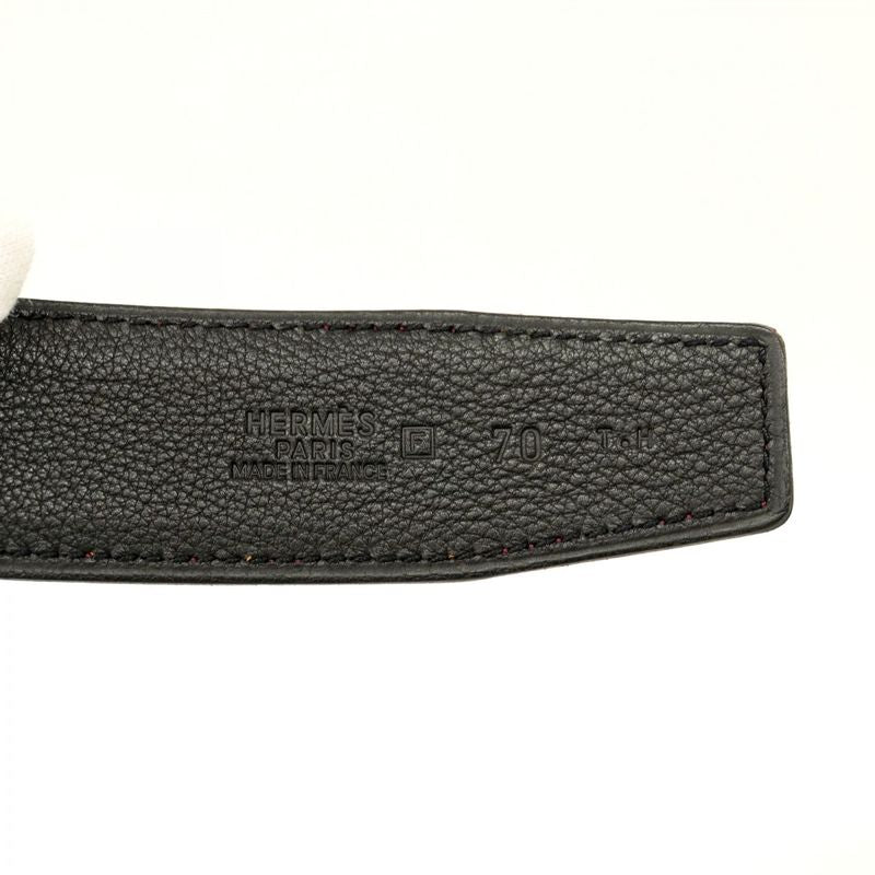 Hermes Belt Constance Belt Courchevel Togo Rouge Ash Black Silver Hardware F