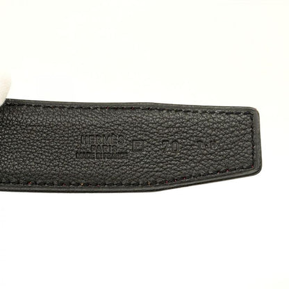 Hermes Belt Constance Belt Courchevel Togo Rouge Ash Black Silver Hardware F
