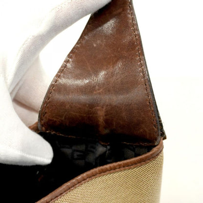 Gucci Shoulder Bag Sherry Line Jackie 00963 Canvas Beige Brown Silver Hardware