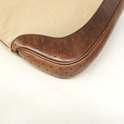 Gucci Shoulder Bag Sherry Line Jackie 00963 Canvas Beige Brown Silver Hardware