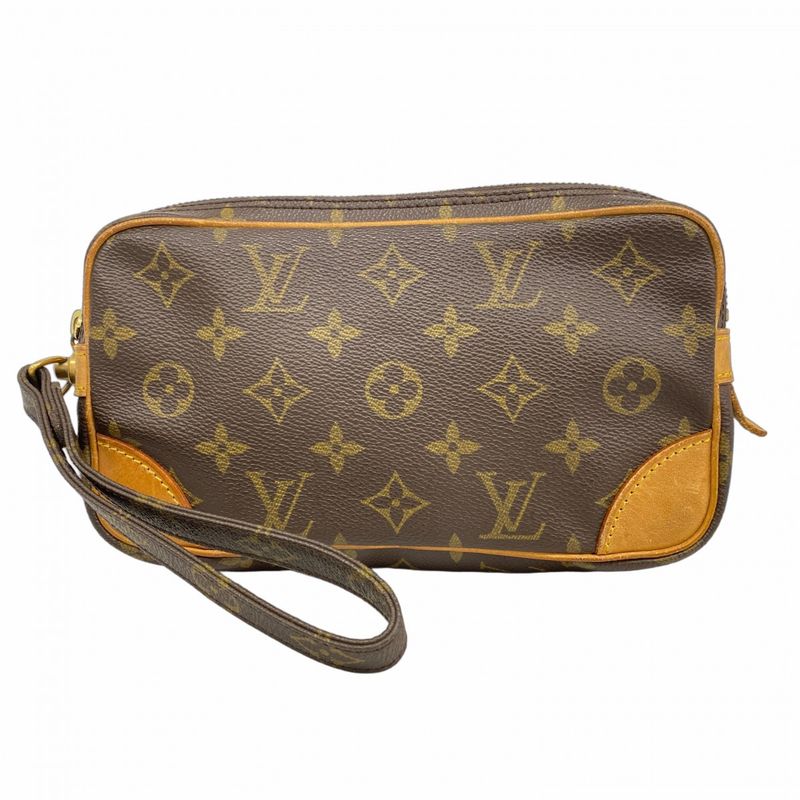 Louis Vuitton Clutch Bag Monogram Marly Dragonne PM M51827 Brown Men's