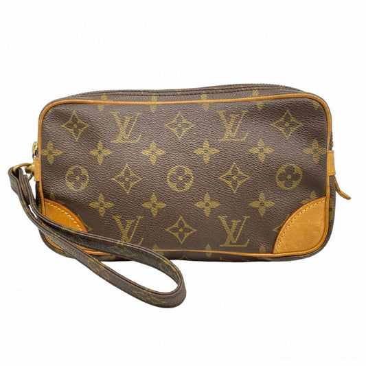 Louis Vuitton Clutch Bag Monogram Marly Dragonne PM M51827 Brown Men's