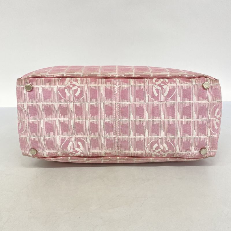 Chanel Tote Bag New Travel Nylon Pink Silver Hardware Women's