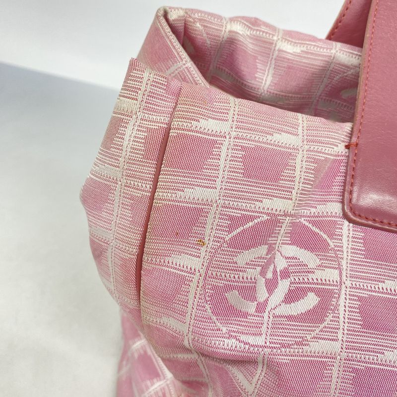 Chanel Tote Bag New Travel Nylon Pink Silver Hardware Women's