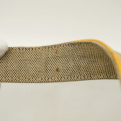 Chanel Tote Bag Camellia Chocolate Bar Canvas Gray Yellow Silver Hardware Ladies