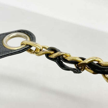 Chanel Shoulder Bag Triple Coco Caviar Skin Black Gold Hardware Women's