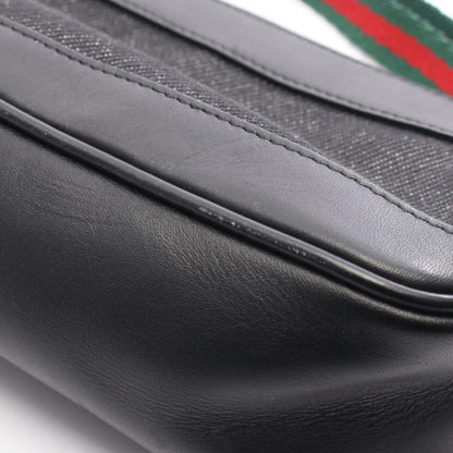 Gucci Handbag Sherry Line 92820 Black Denim Leather Sherry - Pouch Ladies Used a