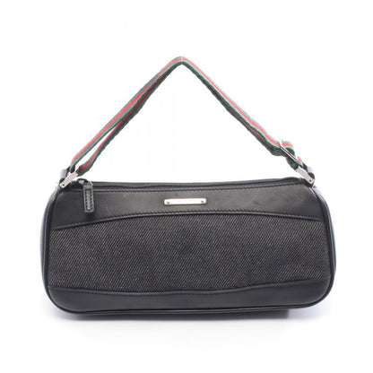 Gucci Handbag Sherry Line 92820 Black Denim Leather Sherry - Pouch Ladies Used a