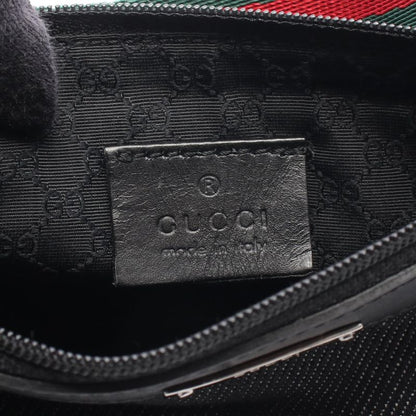 Gucci Handbag Sherry Line 92820 Black Denim Leather Sherry - Pouch Ladies Used a