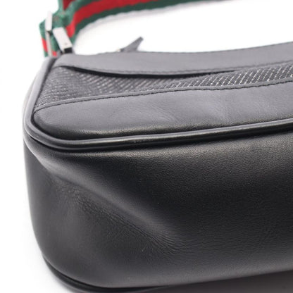 Gucci Handbag Sherry Line 92820 Black Denim Leather Sherry - Pouch Ladies Used a