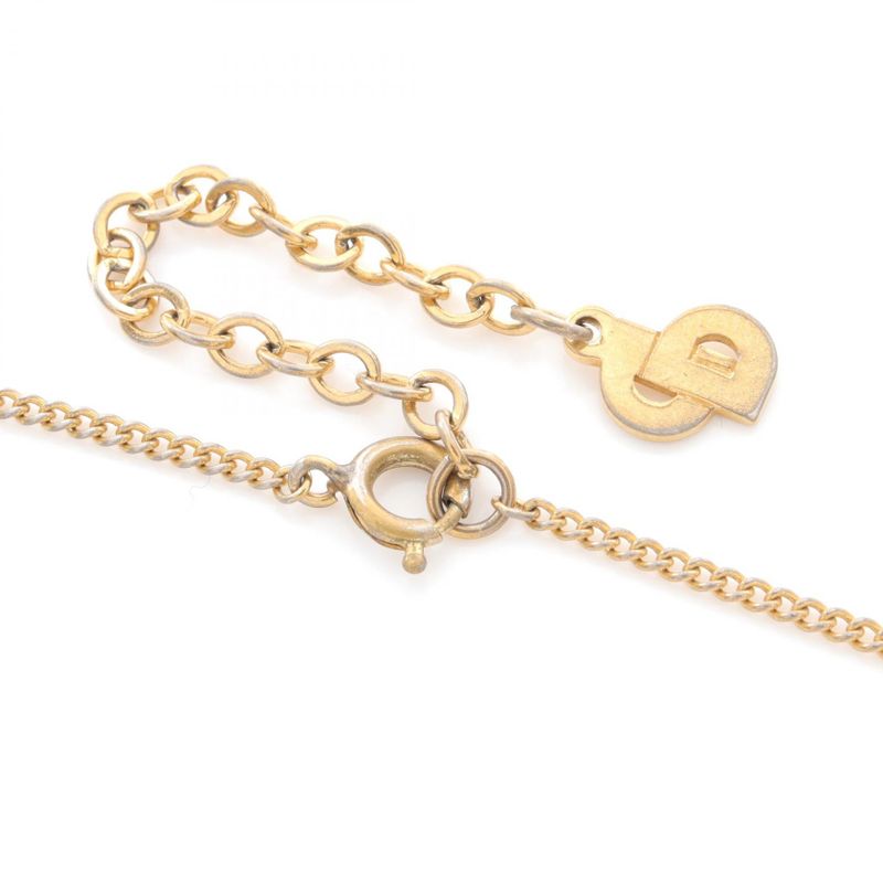 Christian Dior Necklace CD Logo GP (gold Plated) Necklace Women's Used B