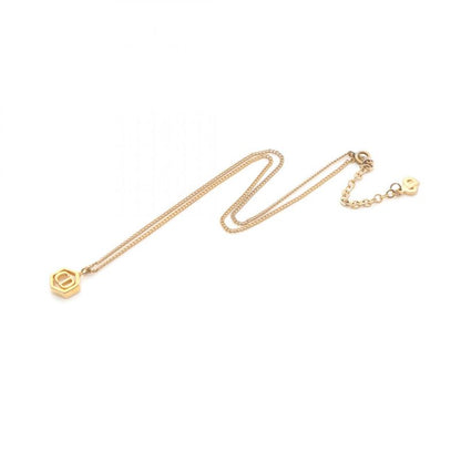 Christian Dior Necklace CD Logo GP (gold Plated) Necklace Women's Used B