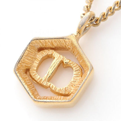 Christian Dior Necklace CD Logo GP (gold Plated) Necklace Women's Used B