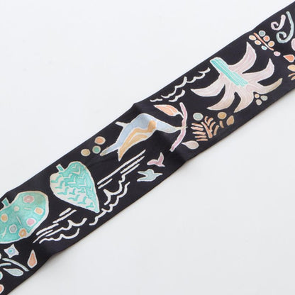 Hermes Scarf Twilly Isola Di Primavera Silk Scarf Women's Used B