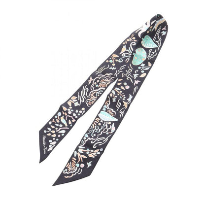 Hermes Scarf Twilly Isola Di Primavera Silk Scarf Women's Used B