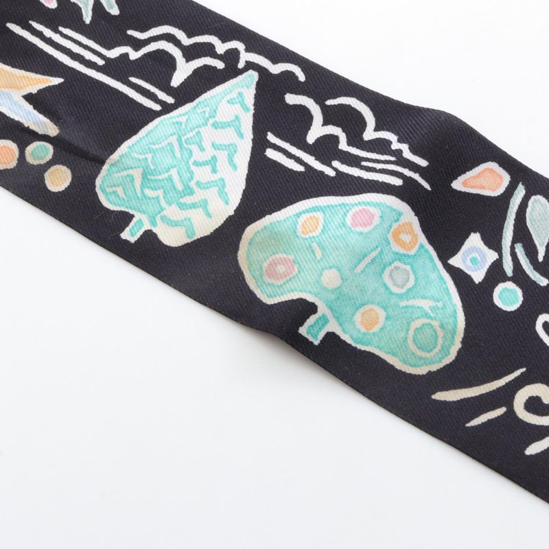 Hermes Scarf Twilly Isola Di Primavera Silk Scarf Women's Used B