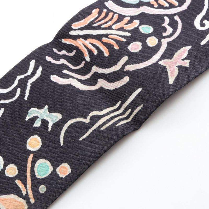 Hermes Scarf Twilly Isola Di Primavera Silk Scarf Women's Used B