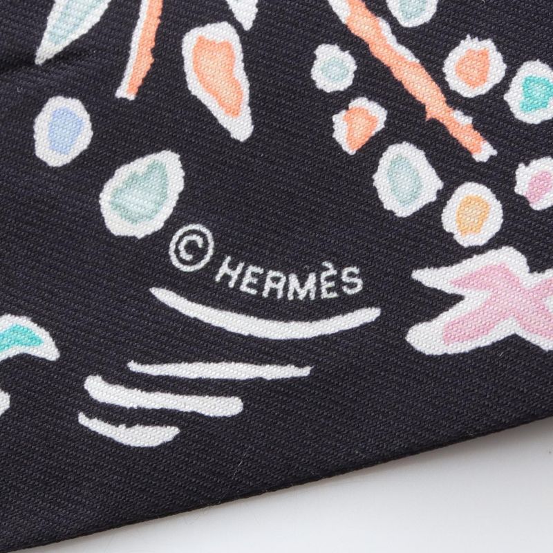 Hermes Scarf Twilly Isola Di Primavera Silk Scarf Women's Used B