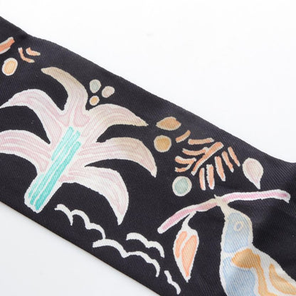 Hermes Scarf Twilly Isola Di Primavera Silk Scarf Women's Used B