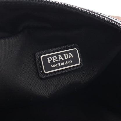 Prada Pouch Brown Nylon Leather Triangle Logo Pouch Ladies Used B