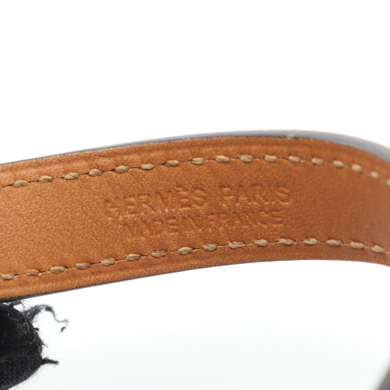 Hermes Bracelet Rival Double Tour Leather GP (gold Plated) Bracelet Ladies Used