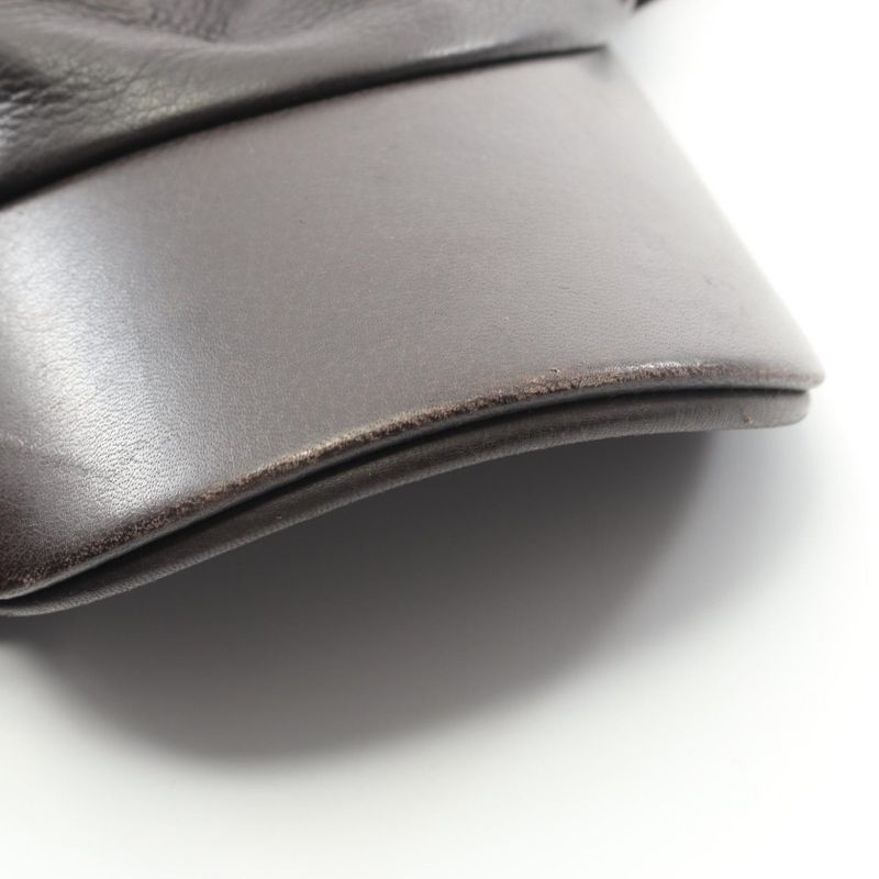 Hermes Cap H Embroidery Leather Hat Men's Used B