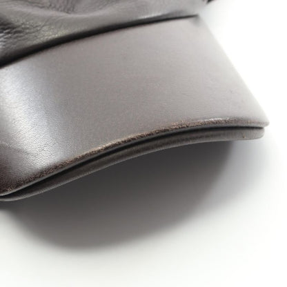 Hermes Cap H Embroidery Leather Hat Men's Used B