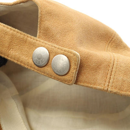 Hermes Cap H Embroidery Suede Hat Men's Used B