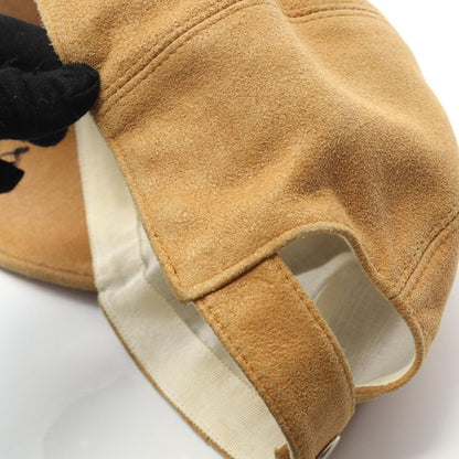 Hermes Cap H Embroidery Suede Hat Men's Used B