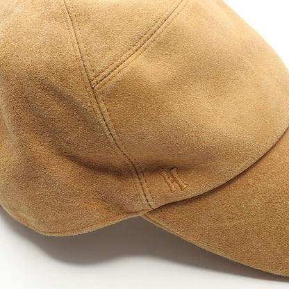 Hermes Cap H Embroidery Suede Hat Men's Used B
